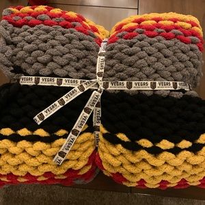 Vegas Golden Knights handmade chunky knit lap blanket